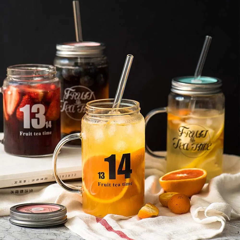 Glass Straws Set (4-Pack) – Eco-Friendly & Reusable with Cleaning Brush Blendit