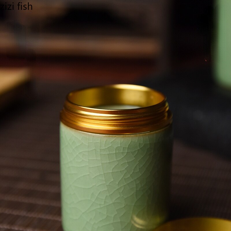 Ceramic Matcha Storage Jar – 100ml | Leaf-Textured Design