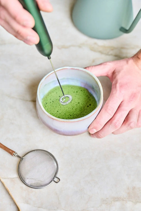 Electric Milk & Matcha Foamer – Handheld, battery-powered whisk for smooth, frothy perfection in seconds! Blendit