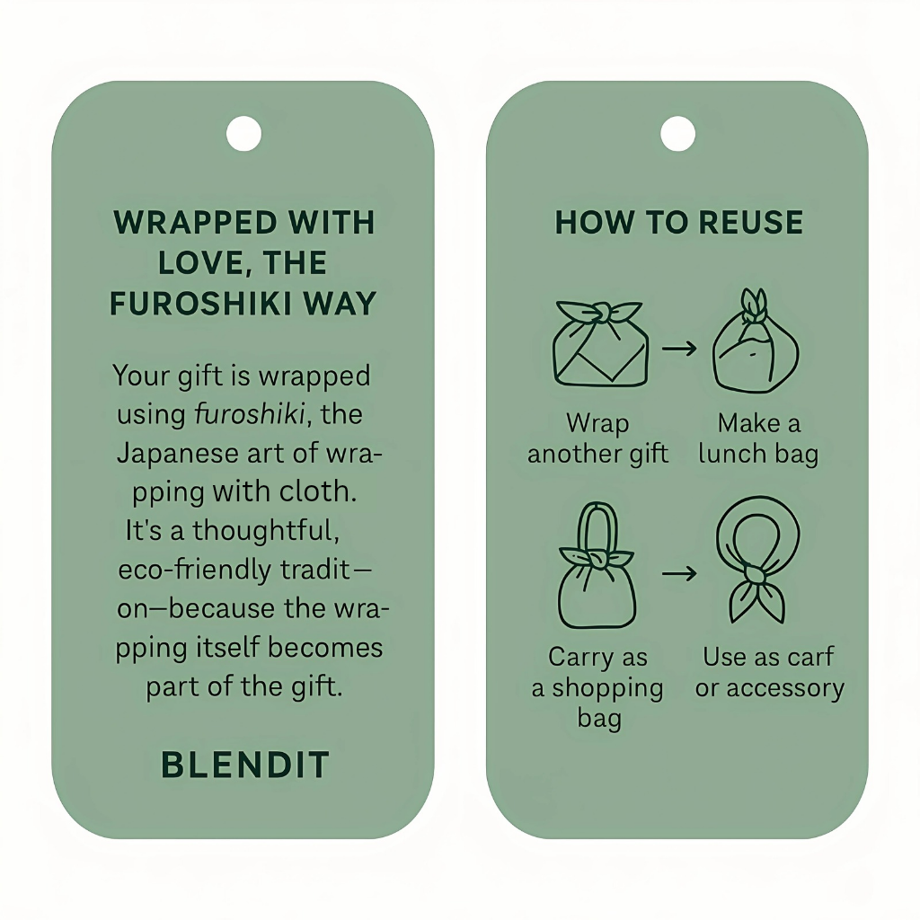 Matcha Set Gift Wrap (Reusable Furoshiki Style) Blendit