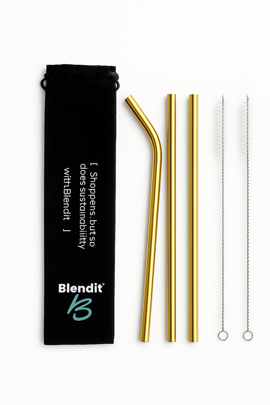 Eco-friendly stainless steel straws set with cleaning brushes