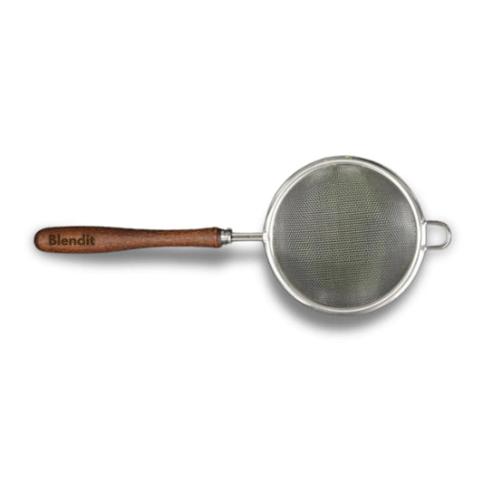 Blendit Premium Matcha Sifter with Dark Bamboo Handle – Fine Mesh Tea Strainer Blendit