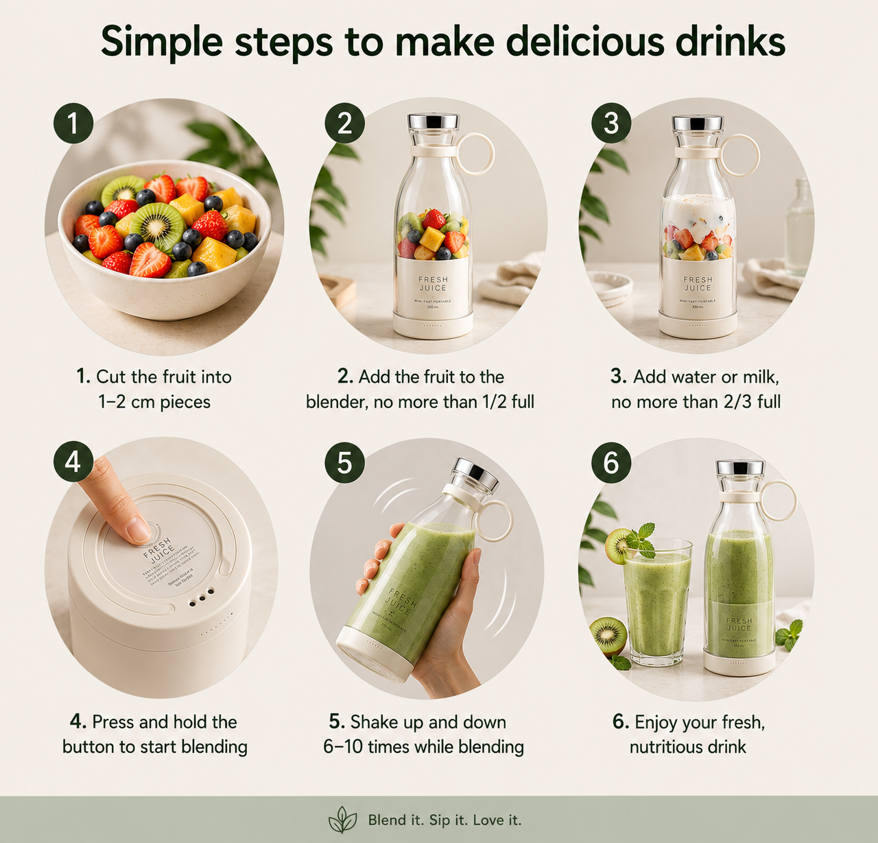 Fresh Juice Blender — 350ml Portable Blender