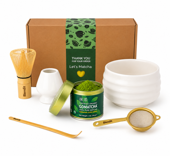 Matcha Ceremonial Set – 5 Tools + 30g Organic GoMatcha