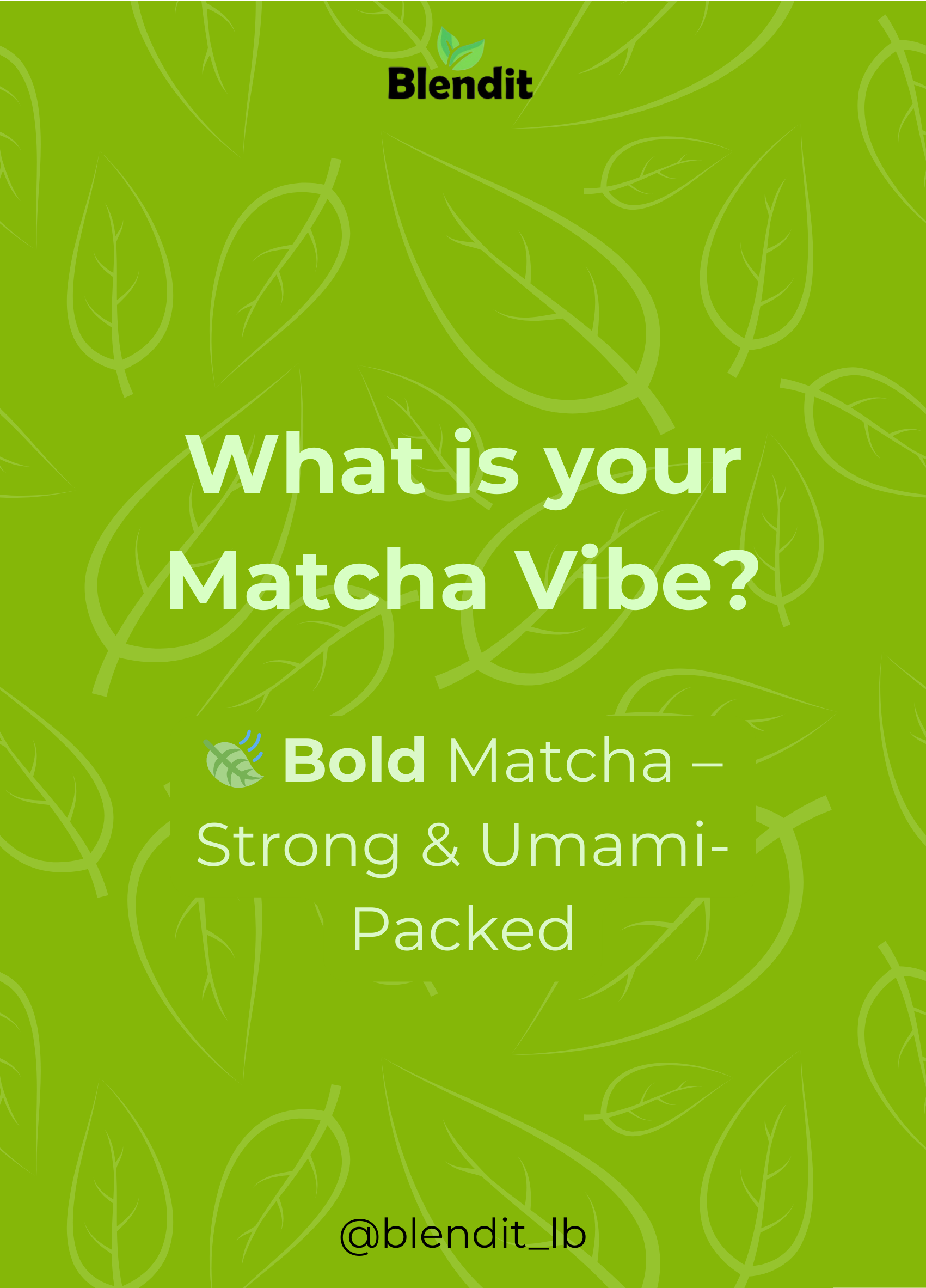 Bold Matcha – Organic Ceremonial Grade (Rich & Bold Flavor) Blendit