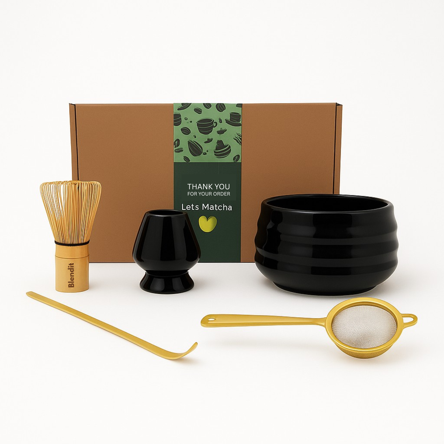 Matcha Starter Set – 4 Piece Essential Tools for Perfect Matcha Brewing Blendit