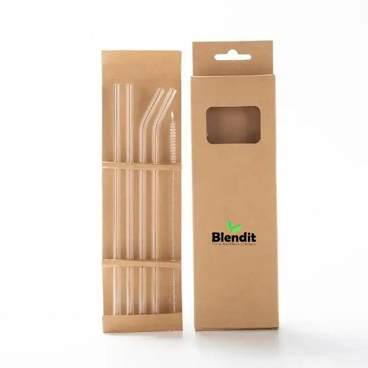 Reusable Glass Straws Set — 4 Pieces