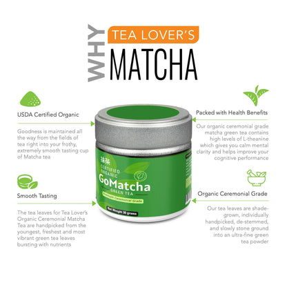 GoMatcha Organic Ceremonial grade green tea - 30gr tin